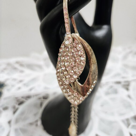 Rhinestone Key Chain Purse Charm Bling Accent Silver Tone - Picture 1 of 11